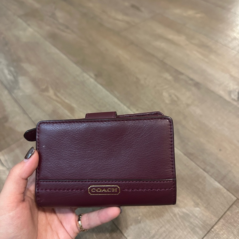 Coach Dark Red Leather Wallet